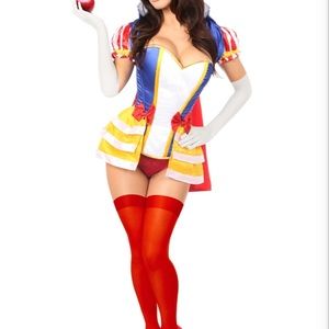 Sexy Snow White satin corset